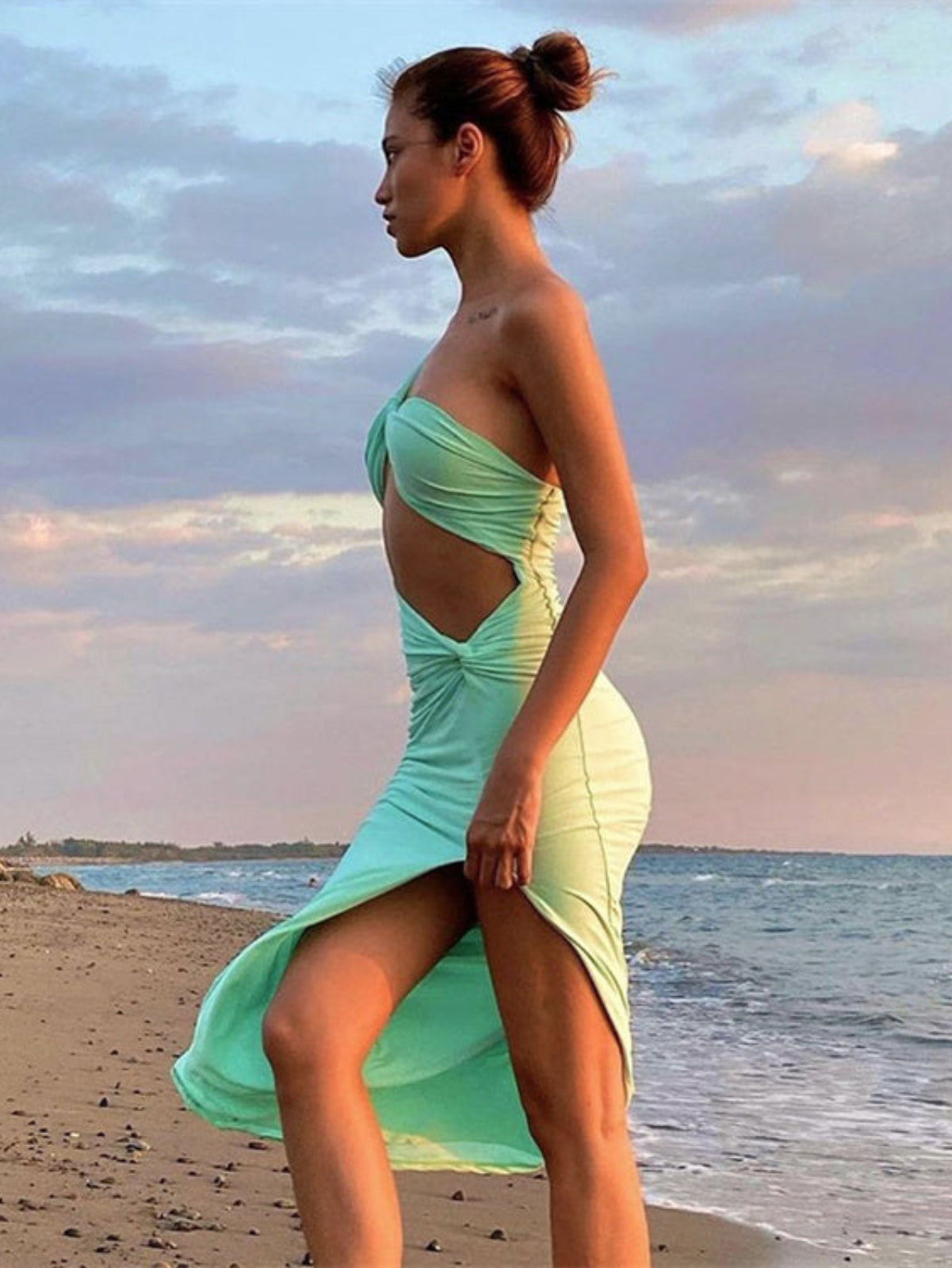 SeaFoam Cut-out Dress